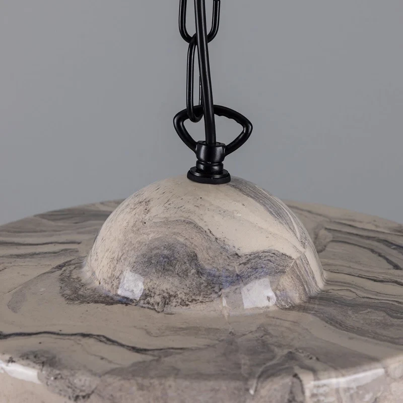 Euroselle Seville Marbled Ceramic Pendant Light Mid-Century Modern