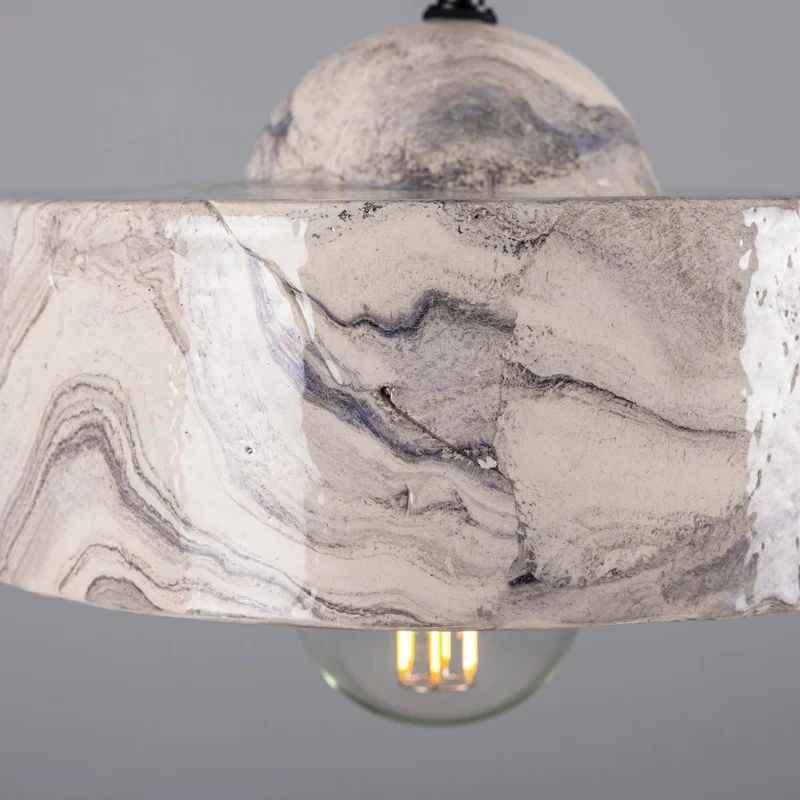 Euroselle Seville Marbled Ceramic Pendant Light Mid-Century Modern