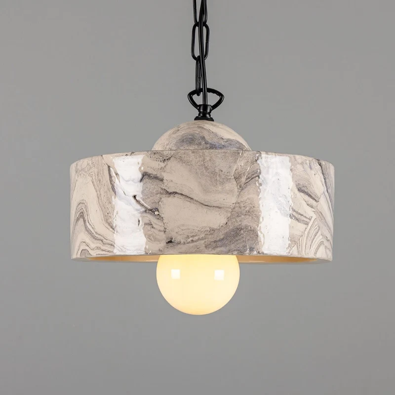 Euroselle Seville Marbled Ceramic Pendant Light Mid-Century Modern