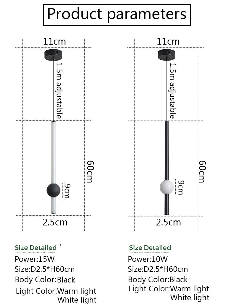 Zyzao Bar Pendant Lights Modern White Black Aluminium Euroselle