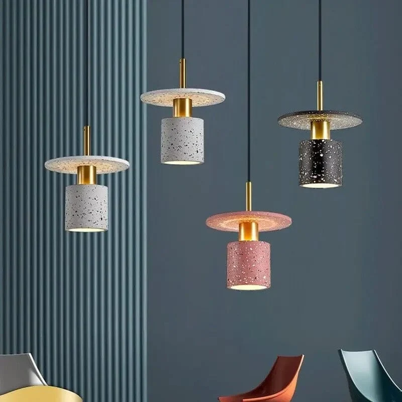Euroselle Modern Terrazzo Pendant Lamp With Durable Iron Plating