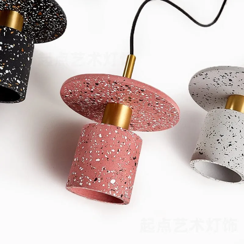 Euroselle Modern Terrazzo Pendant Lamp With Durable Iron Plating