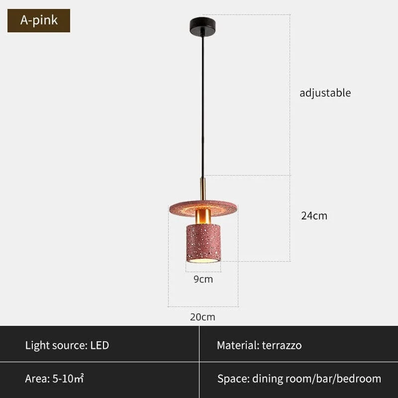 Euroselle Modern Terrazzo Pendant Lamp With Durable Iron Plating