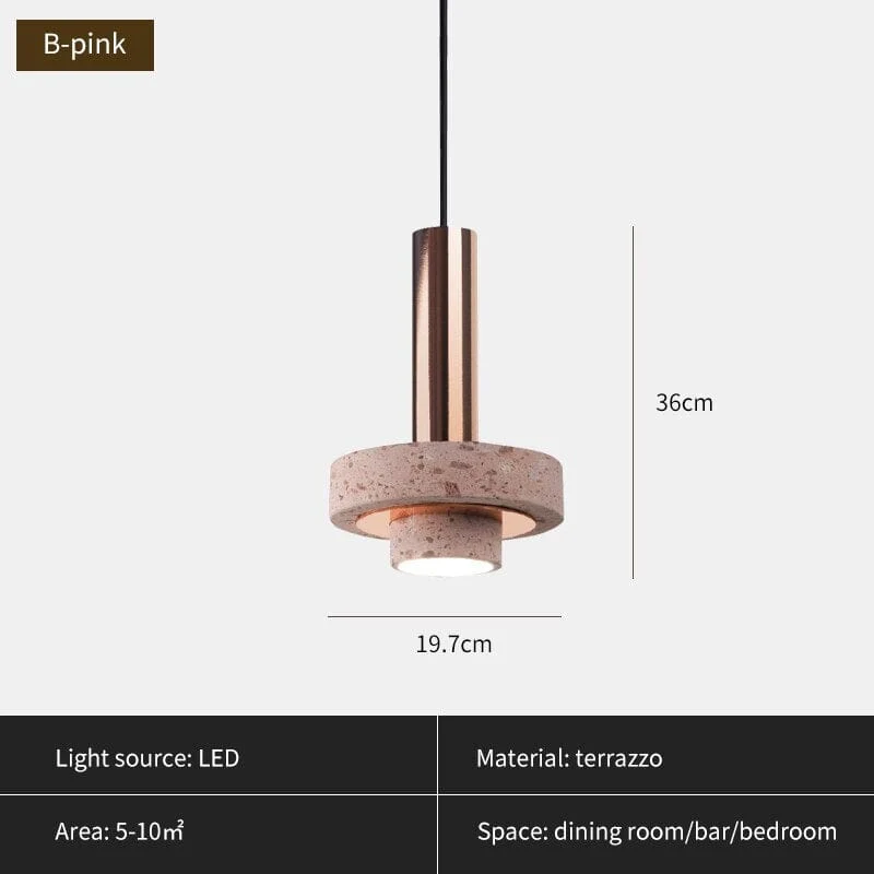 Euroselle Modern Terrazzo Pendant Lamp With Durable Iron Plating