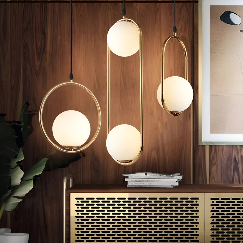 Euroselle LED Glass Ball Pendant Lights For Modern Home Decor