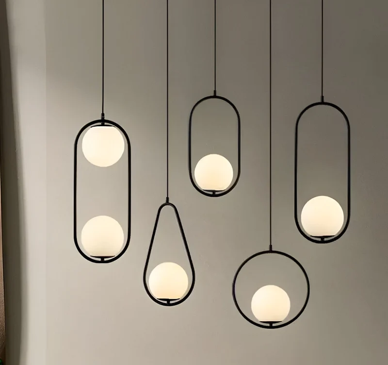 Euroselle LED Glass Ball Pendant Lights For Modern Home Decor