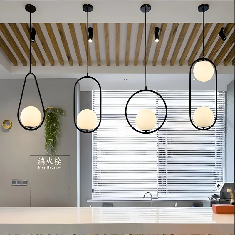 Euroselle LED Glass Ball Pendant Lights For Modern Home Decor