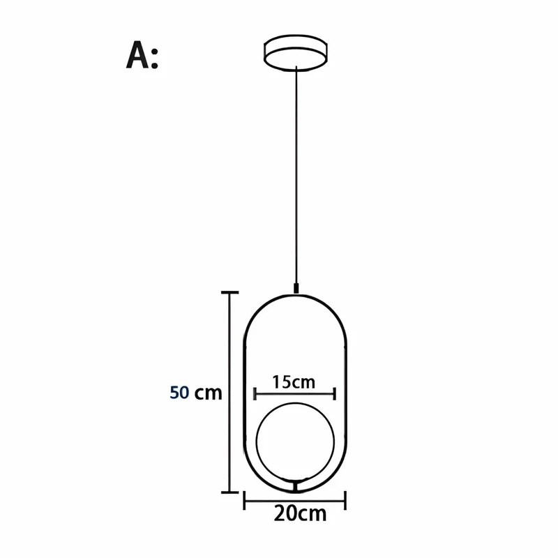 Euroselle LED Glass Ball Pendant Lights For Modern Home Decor