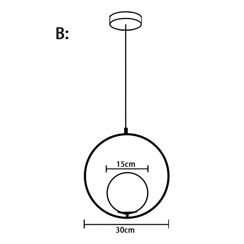 Euroselle LED Glass Ball Pendant Lights For Modern Home Decor