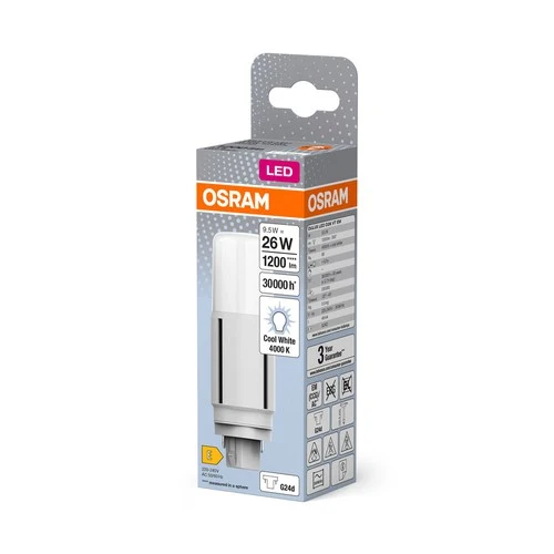 OSRAM DULUX LED-Lampe D26 VT EM, 9,5W, 1200lm, 4000K , Kaltweiß