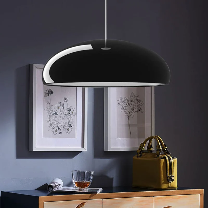 Novara Modern Metal LED Pendant Light In Black, Wine Red, Orange Euroselle