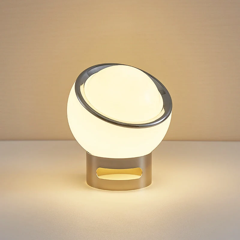 Euroselle French Opal Bauhaus Table Lamp With Opal Glass Shade