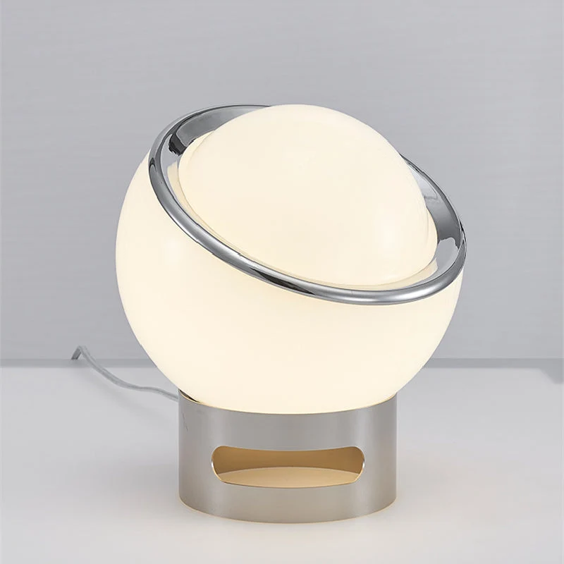 Euroselle French Opal Bauhaus Table Lamp With Opal Glass Shade