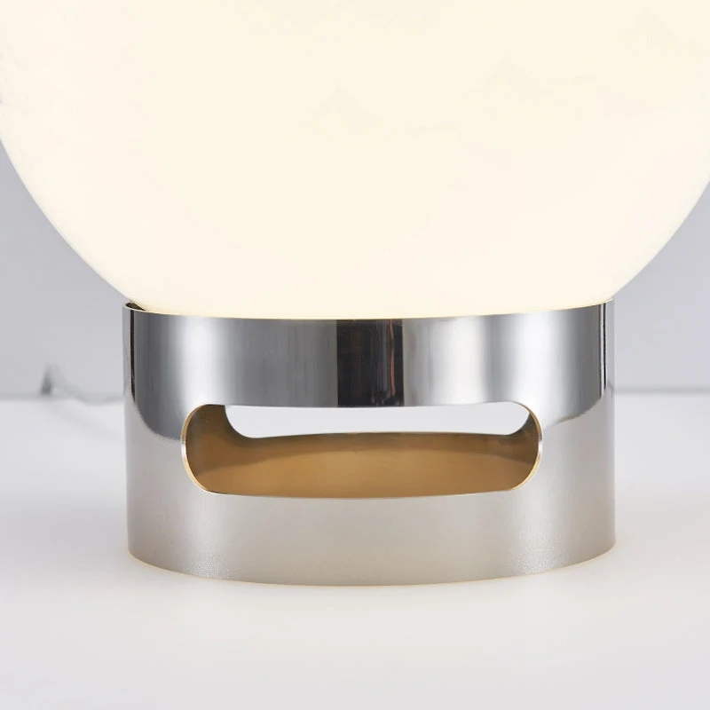 Euroselle French Opal Bauhaus Table Lamp With Opal Glass Shade