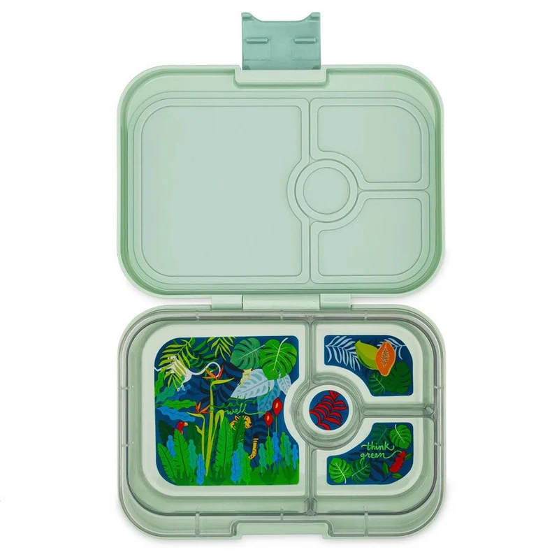 Panino Brotdose mit 4 Fächern in Sage Green/Jungle Tray
