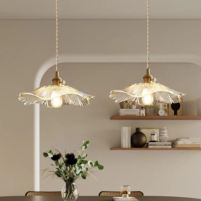 Marisol Lotus Glass Pendant Light For Bedroom And Living Room Euroselle