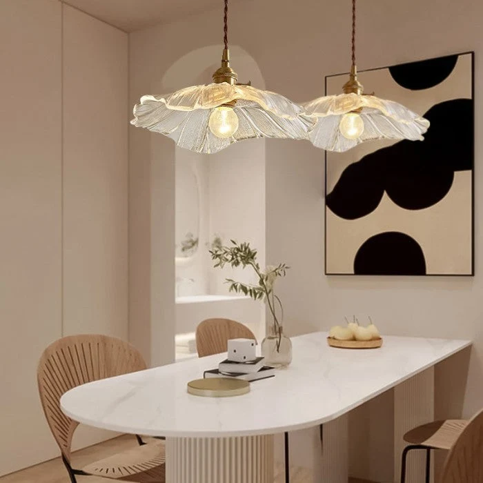 Marisol Lotus Glass Pendant Light For Bedroom And Living Room Euroselle