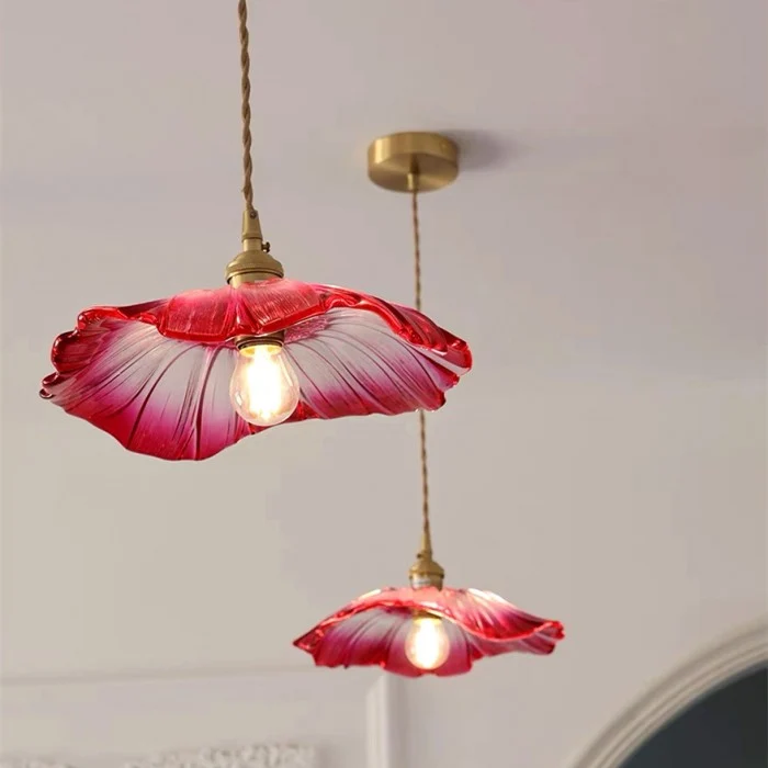 Marisol Lotus Glass Pendant Light For Bedroom And Living Room Euroselle