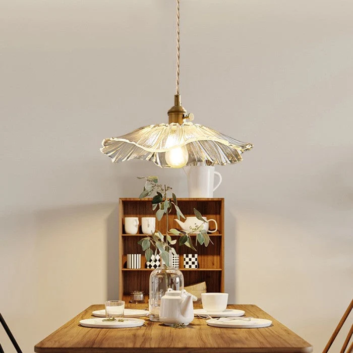 Marisol Lotus Glass Pendant Light For Bedroom And Living Room Euroselle