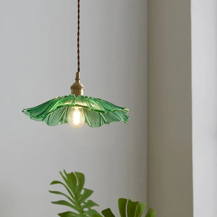 Marisol Lotus Glass Pendant Light For Bedroom And Living Room Euroselle
