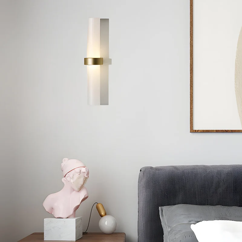 GlowLight Frosted Glass Tube Wall Lamp In Warm White For Living Room By Euroselle