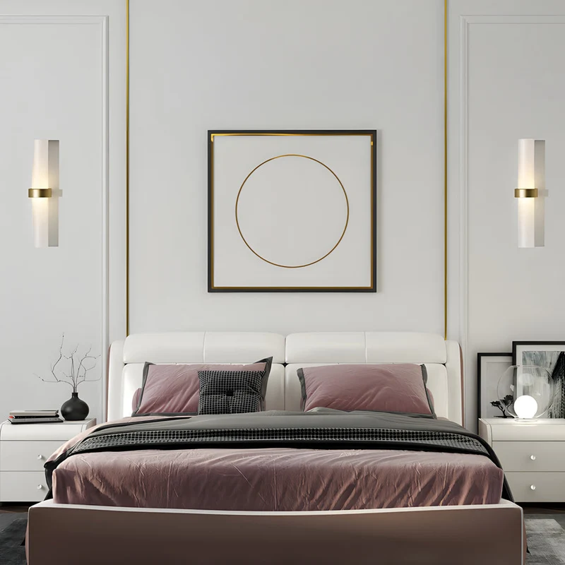 GlowLight Frosted Glass Tube Wall Lamp In Warm White For Living Room By Euroselle