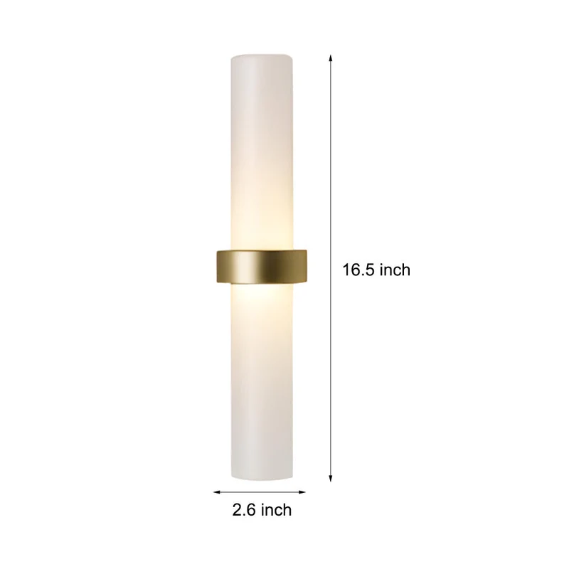 GlowLight Frosted Glass Tube Wall Lamp In Warm White For Living Room By Euroselle