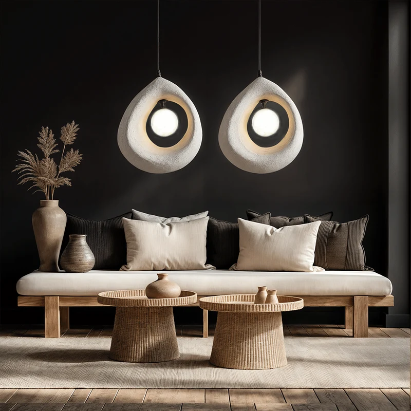 Hayami Resin LED Pendant Lights From Euroselle Home Lighting
