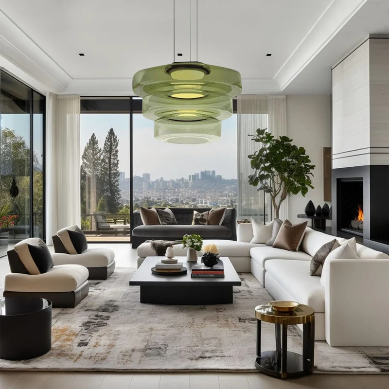 Euroselle Scandinavian Glass Pendant Light Minimalist Design