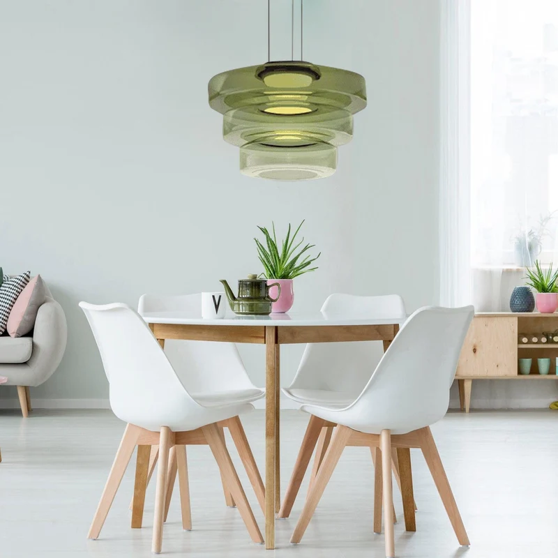 Euroselle Scandinavian Glass Pendant Light Minimalist Design