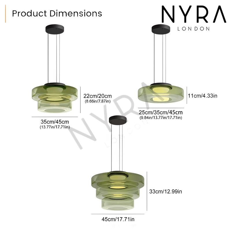 Euroselle Scandinavian Glass Pendant Light Minimalist Design
