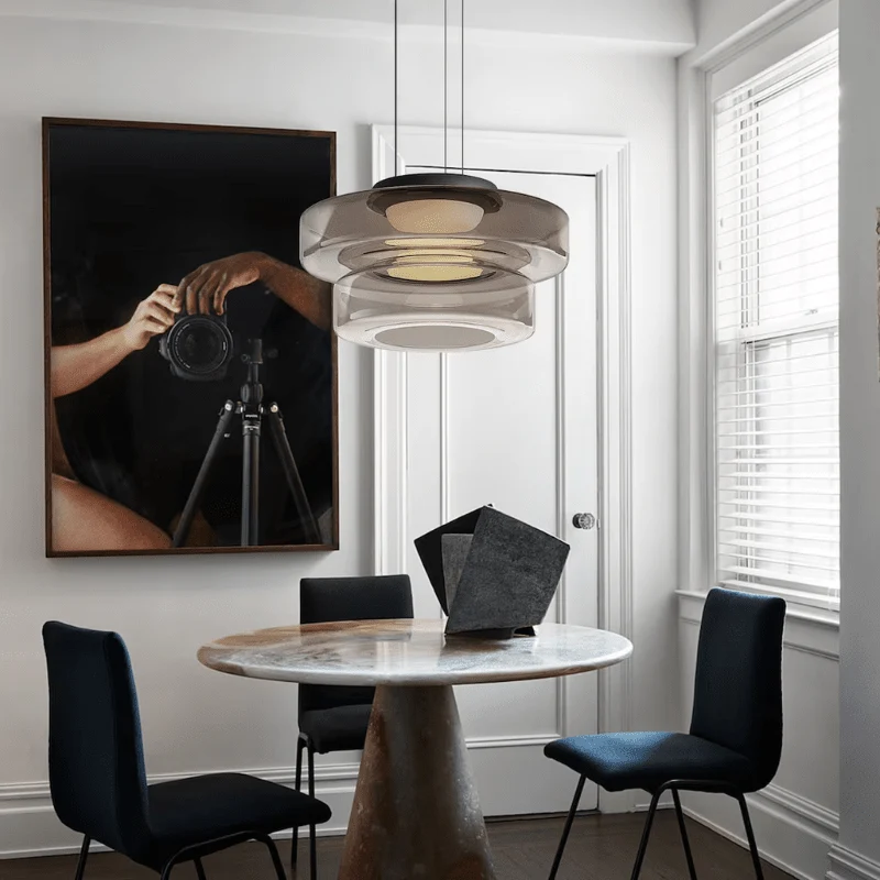 Euroselle Scandinavian Glass Pendant Light Minimalist Design