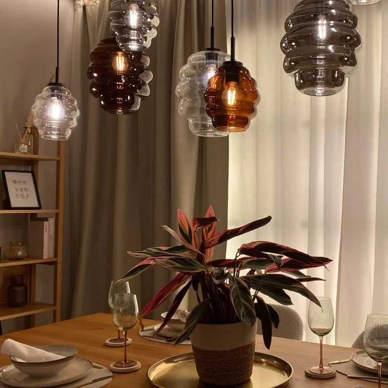 s.luce Echos Esstischlampe 8-flammig 200cm 3-reihig Ø 18/25cm