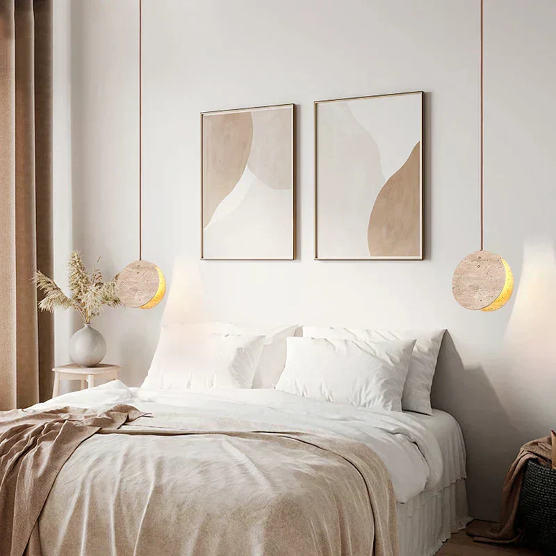 Tao Travertine Pendant Light With Crystal Cylinder From Euroselle