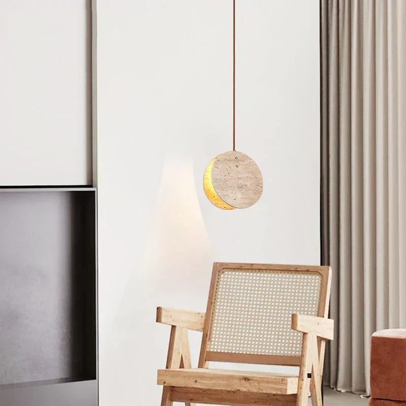 Tao Travertine Pendant Light With Crystal Cylinder From Euroselle