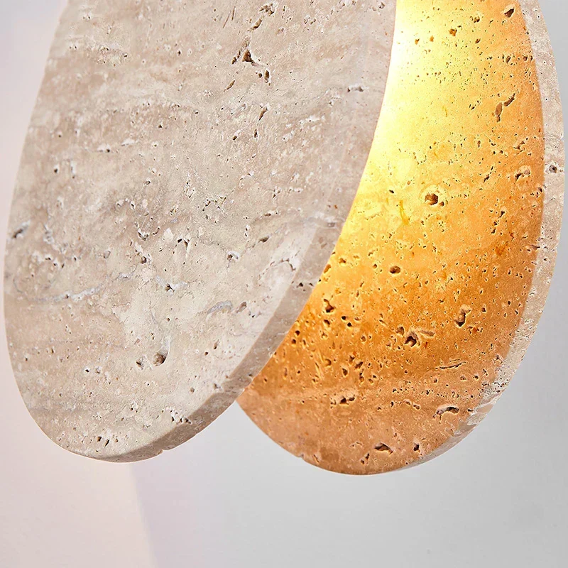 Tao Travertine Pendant Light With Crystal Cylinder From Euroselle
