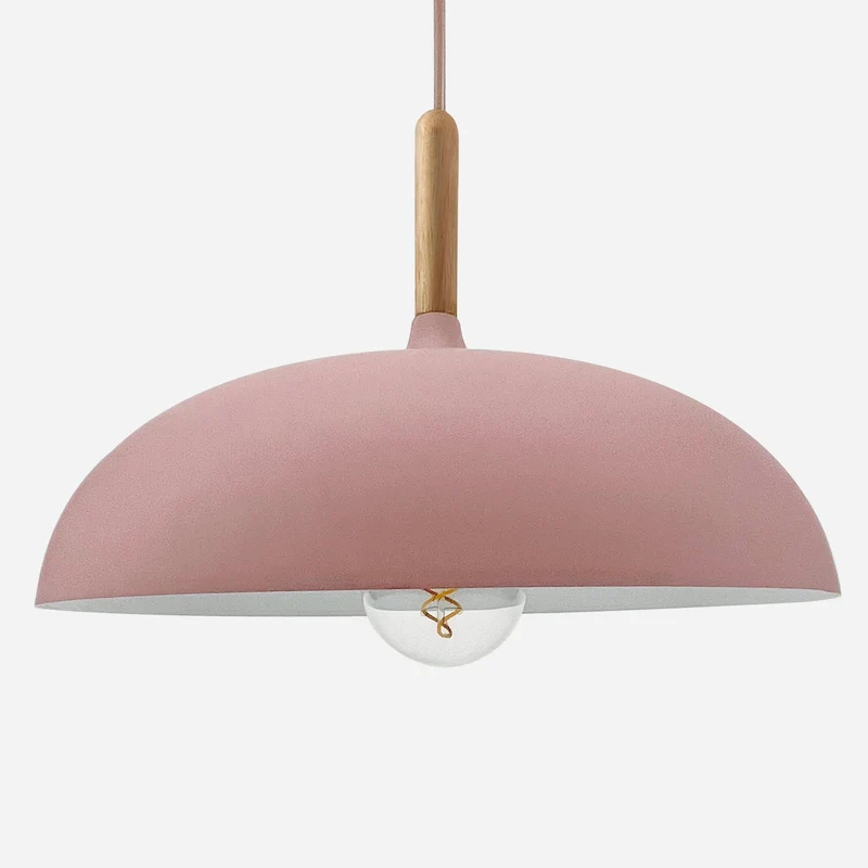 Euroselle Soft Pastel Pendant Lights In Metal And Wood