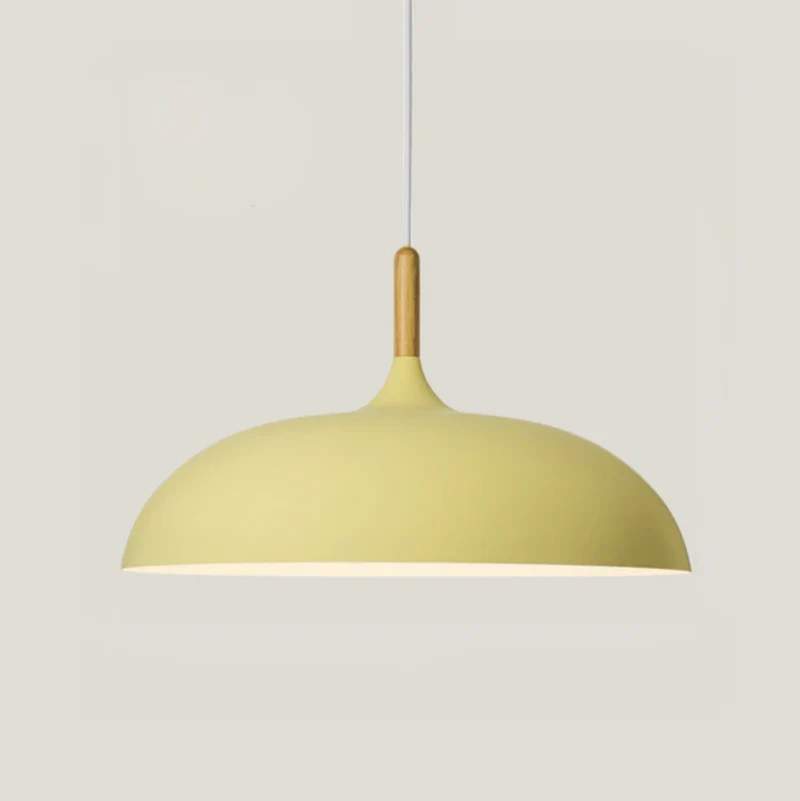 Euroselle Soft Pastel Pendant Lights In Metal And Wood