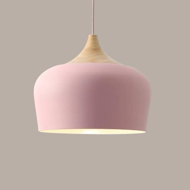 Euroselle Soft Pastel Pendant Lights In Metal And Wood