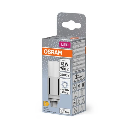 OSRAM DULUX LED-Lampe D13 VT EM, 5,5W, 700lm, 4000K , Kaltweiß