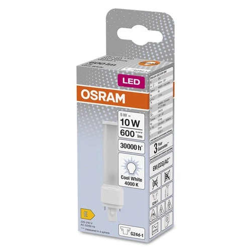 OSRAM DULUX LED-Lampe D10 EM, 5W, 600lm, 4000K , Kaltweiß