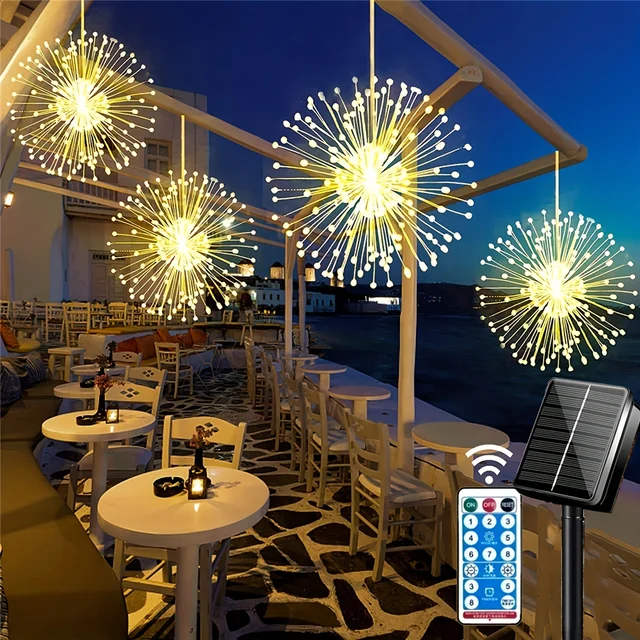 NebulaGlow Hanging Solar Fireworks Lamp By Euroselle
