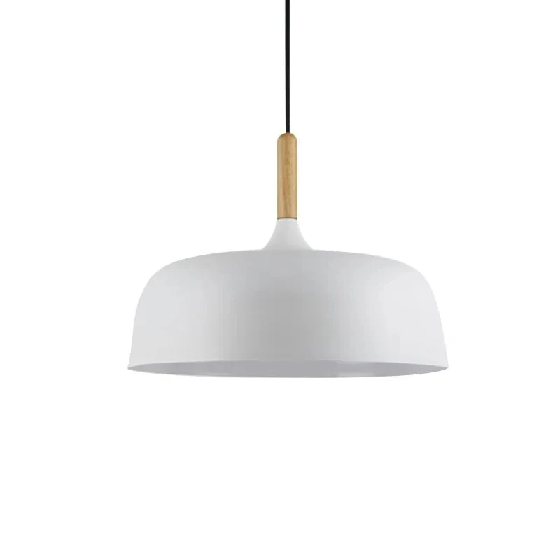 Kivaro Modern Black Pendant Light With Wood Accent, Scandinavian Ceiling Fixture Euroselle