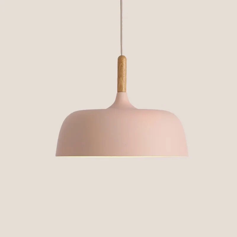 Kivaro Modern Black Pendant Light With Wood Accent, Scandinavian Ceiling Fixture Euroselle