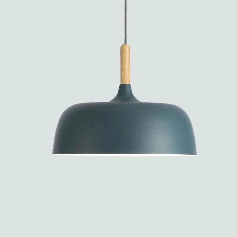 Kivaro Modern Black Pendant Light With Wood Accent, Scandinavian Ceiling Fixture Euroselle