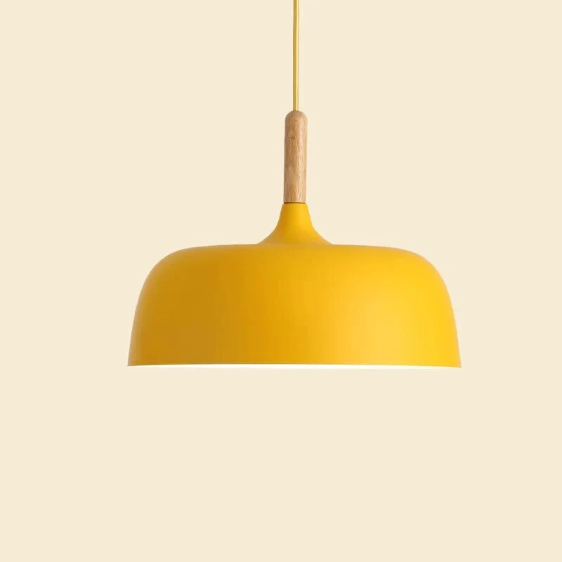 Kivaro Modern Black Pendant Light With Wood Accent, Scandinavian Ceiling Fixture Euroselle