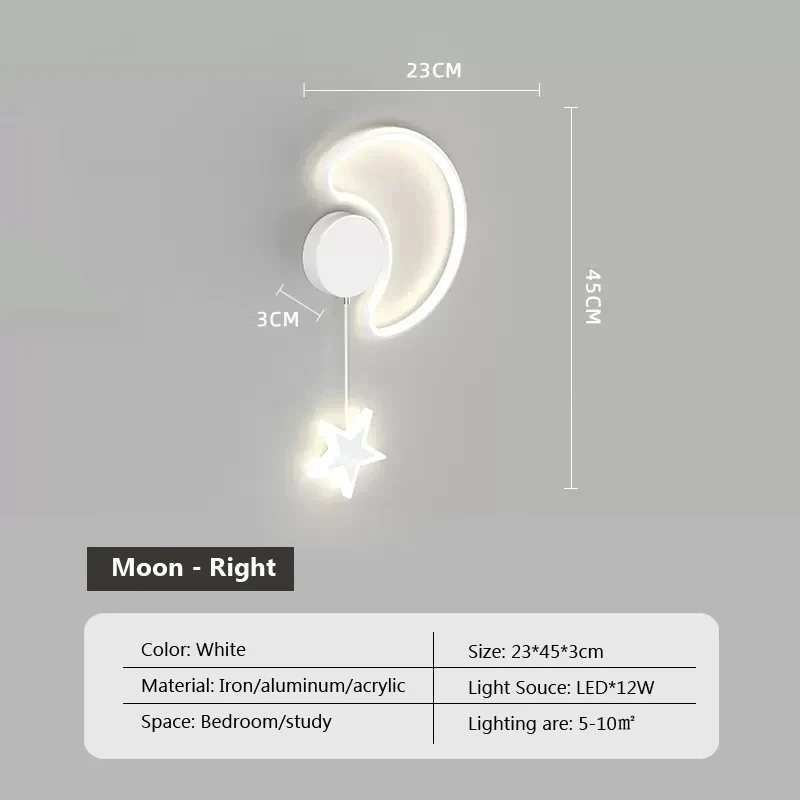Dreamscape Cloud Star Moon Wall Light Lamp By Euroselle