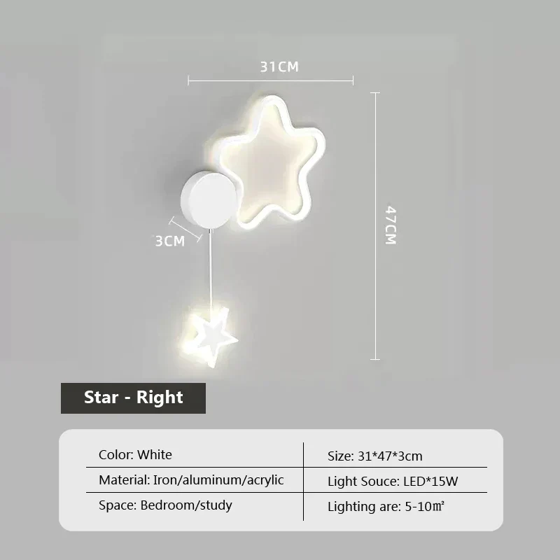 Dreamscape Cloud Star Moon Wall Light Lamp By Euroselle