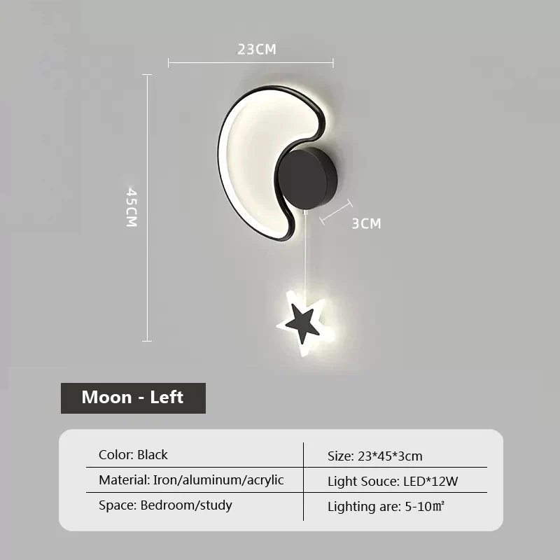 Dreamscape Cloud Star Moon Wall Light Lamp By Euroselle