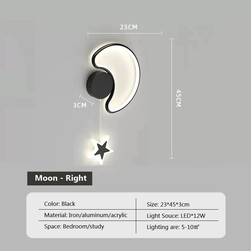 Dreamscape Cloud Star Moon Wall Light Lamp By Euroselle